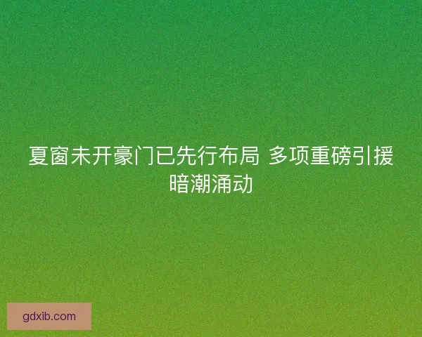 夏窗未开豪门已先行布局 多项重磅引援暗潮涌动