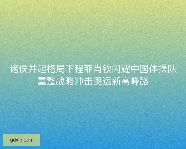 诸侯并起格局下程菲肖钦闪耀中国体操队重整战略冲击奥运新高峰路